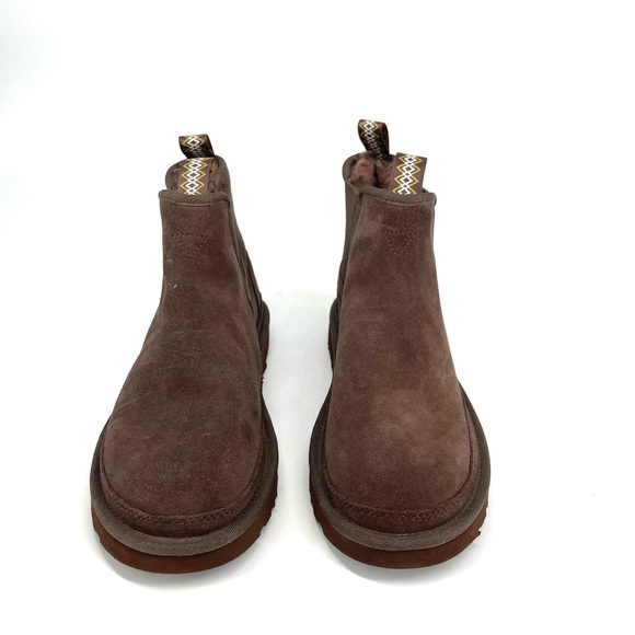 ✨NEW UGG Chocolate Brown Neumel Grizzly Chelsea Suede Boots Men US 8 Women 9.5 - Picture 7 of 11